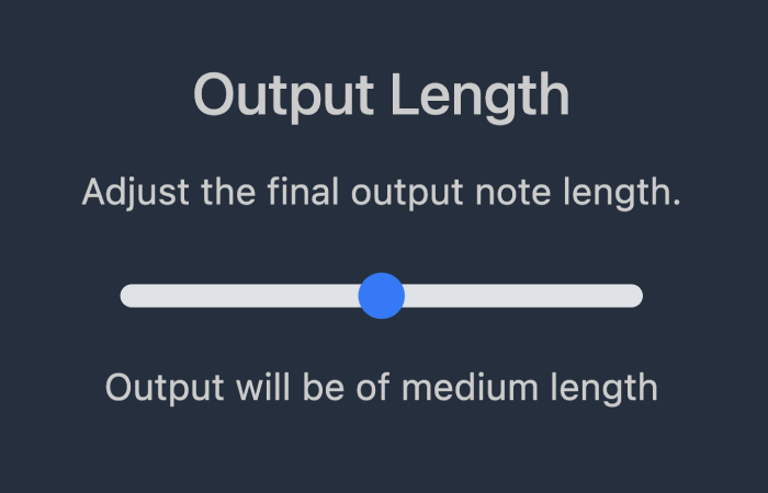Adjust output length.
