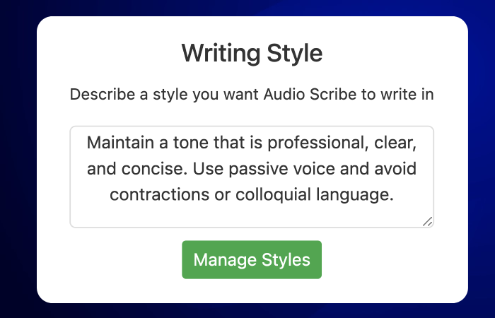 Write content in any style.