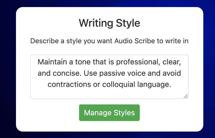 Write content in any style.